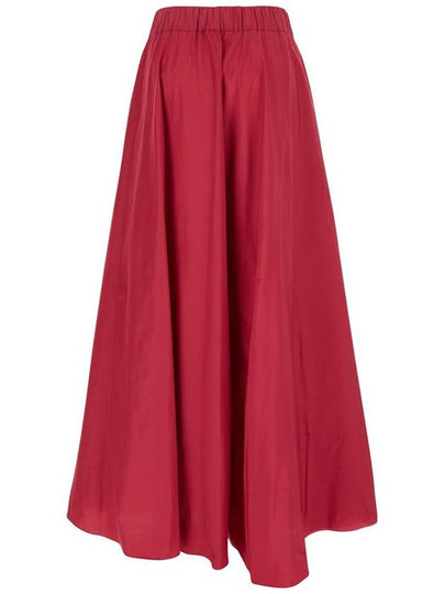 Fuchsia Midi Skirt With Elastic Waist And Ruffle Design In Tech Fabric Woman - P.A.R.O.S.H. - BALAAN 2