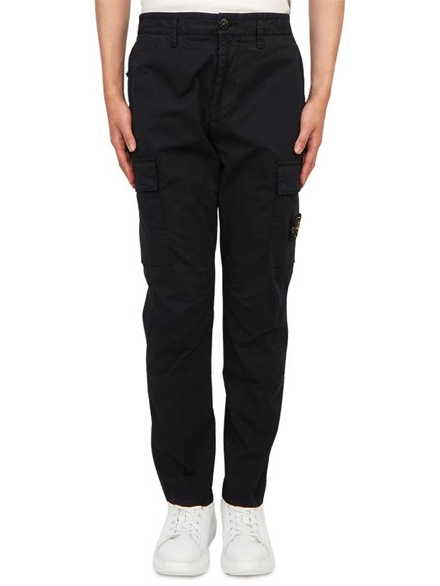 Compass Badge Gabardine Cargo Straight Pants Navy - STONE ISLAND - BALAAN 2