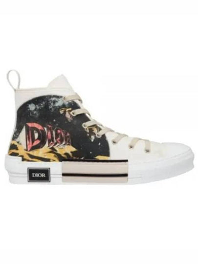 B23 Canvas Asterodior Signature High Top Sneakers White - DIOR - BALAAN 2