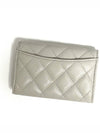 24 Years Classic Caviar Card Wallet Light Gray Gold Plated AP0214 Knockknock - CHANEL - BALAAN 3