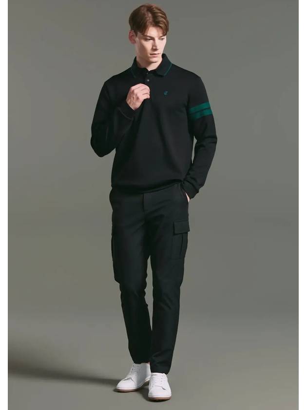 Online Exclusive Men s Cushion Color Line Long Sleeve Collar T Shirt Black - CLEVELAND GOLF - BALAAN 6