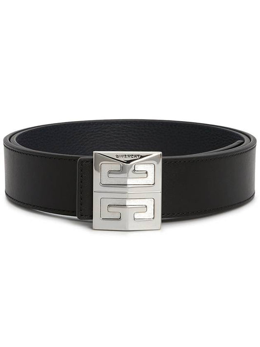 Men's 4G Logo Grain Leather Reversible Belt Black - GIVENCHY - BALAAN.