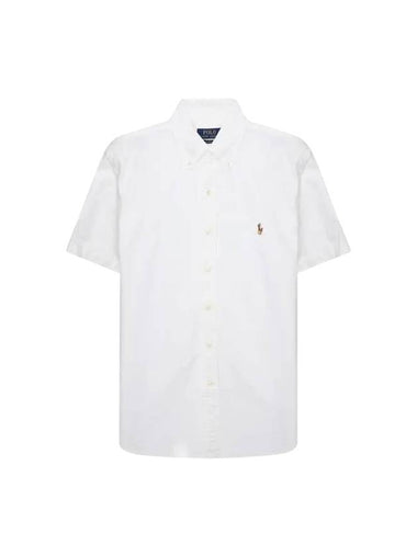 Embroidered Logo Short Sleeve Shirt White - POLO RALPH LAUREN - BALAAN 1