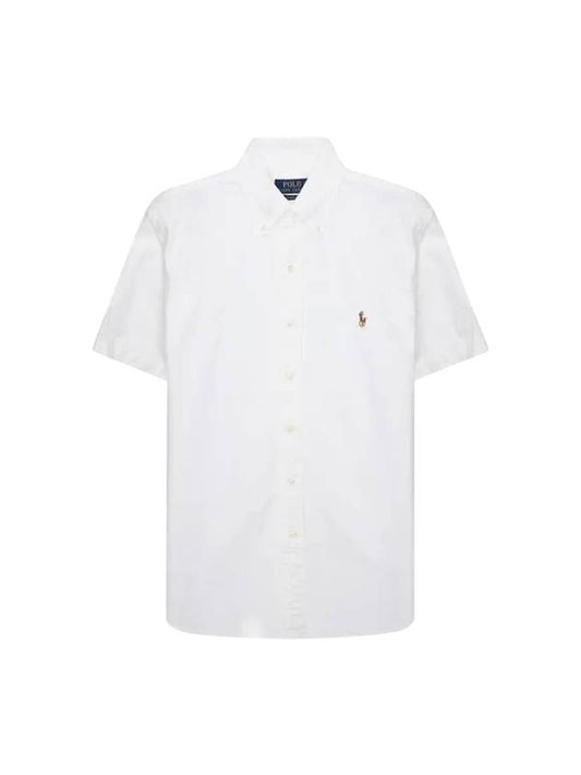Embroidered Logo Short Sleeve Shirt White - POLO RALPH LAUREN - BALAAN 1