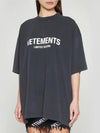 Logo Limited Edition Crew Neck Cotton Short Sleeve T-Shirt Black - VETEMENTS - BALAAN 3