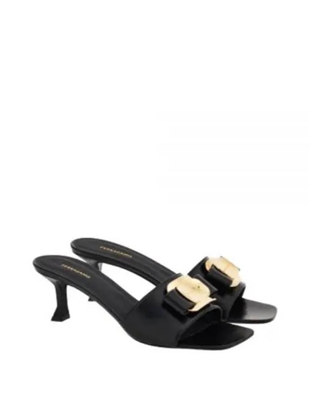 New Vara Plate Mule Black - SALVATORE FERRAGAMO - BALAAN 2