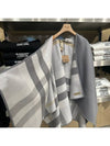 Women's Check Reversible Wool Cape Grey - BURBERRY - BALAAN 6