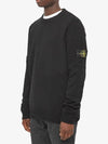 Wappen Patch Crew Neck Wool Knit Top Black - STONE ISLAND - BALAAN 3