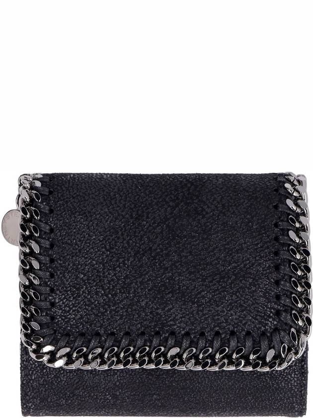 Silver Falabella Small Flap Ring Wallet Black - STELLA MCCARTNEY - BALAAN 3