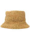 Monogram Patch Raffia Bucket Hat Beige - BURBERRY - BALAAN 5