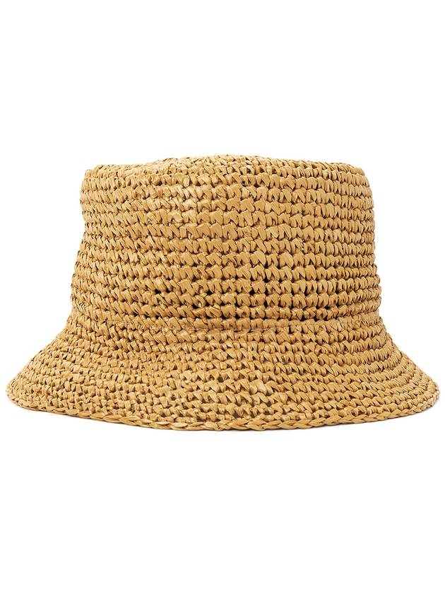 Monogram Patch Raffia Bucket Hat Beige - BURBERRY - BALAAN 5