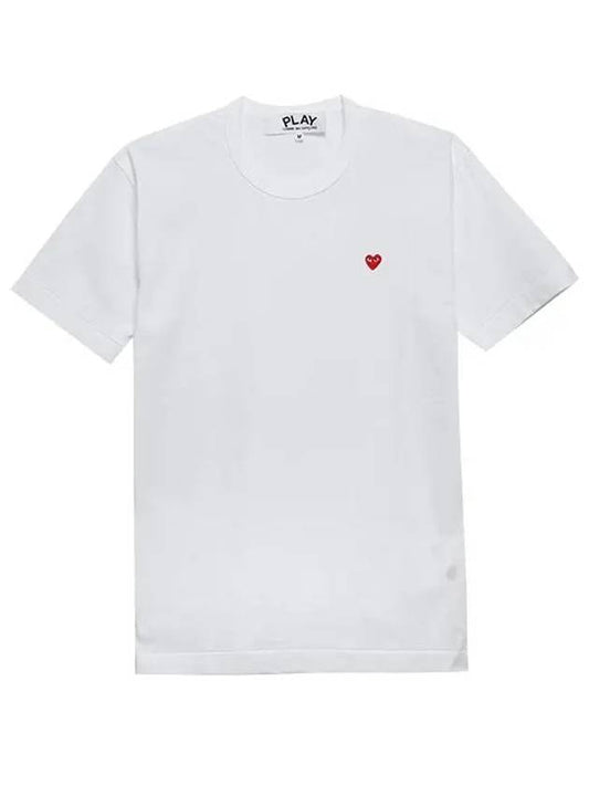 Play Men's Mini Red Heart Short Sleeve T-Shirt P1 T304 2 White - COMME DES GARCONS - BALAAN 2