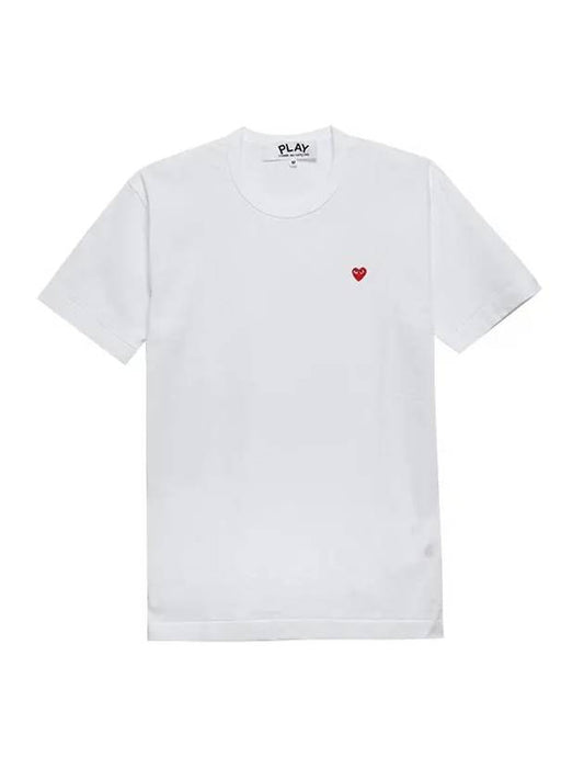 Play Men's Mini Red Heart Short Sleeve T-Shirt P1 T304 2 White - COMME DES GARCONS - BALAAN 2