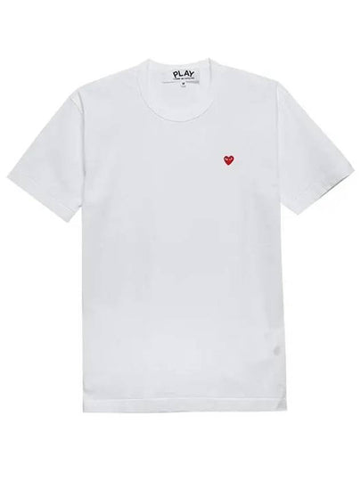 Mini Red Heart Wappen Short Sleeve T-Shirt White - COMME DES GARCONS - BALAAN 2