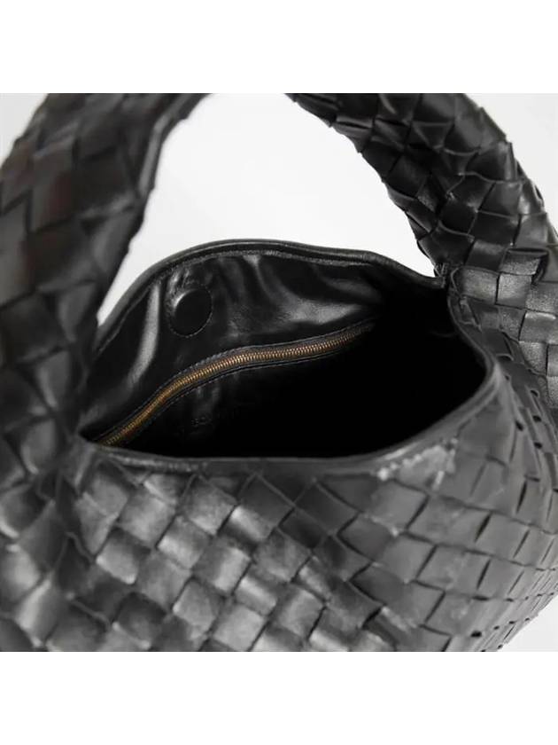 Intrecciato Small Hop Tote Bag Black - BOTTEGA VENETA - BALAAN 5