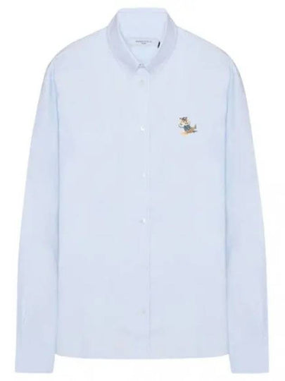 Dressed Fox Patch Relaxed Long Sleeve Shirt Light Blue - MAISON KITSUNE - BALAAN 2