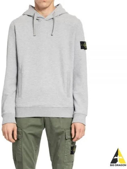 Wappen Patch Brushed Cotton Fleece Hoodie Grey - STONE ISLAND - BALAAN 2