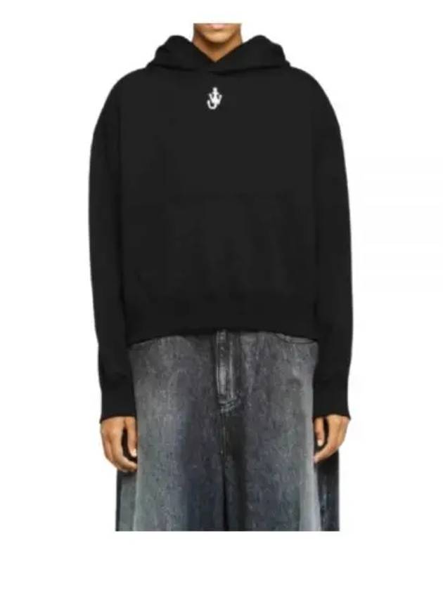 Anchor Logo Crop Hoodie Black - JW ANDERSON - BALAAN 2