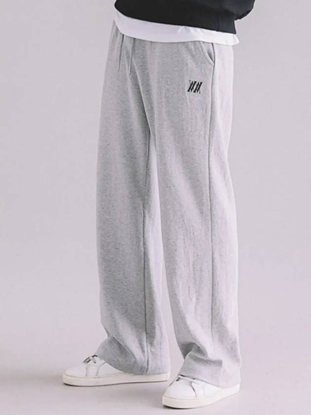 Basic Wide Track Pants Melange Grey - MACASITE - BALAAN 1