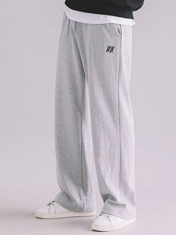 Basic Wide Track Pants Melange Grey - MACASITE - BALAAN 1