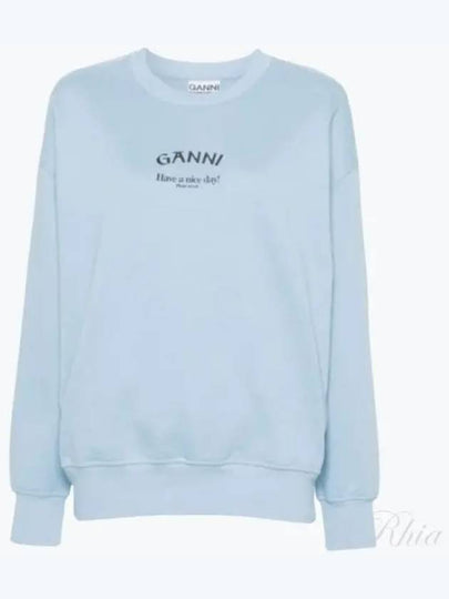 Logo Sweatshirt Blue - GANNI - BALAAN 2