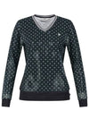 Women s V neck Star Pattern Mesh Long Sleeve Golf Shirt BMU4M614W - LUX GOLF - BALAAN 1