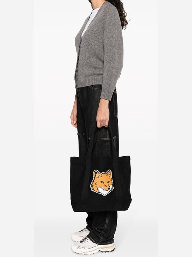 Fox Head Print Tote Bag Black - MAISON KITSUNE - BALAAN 5