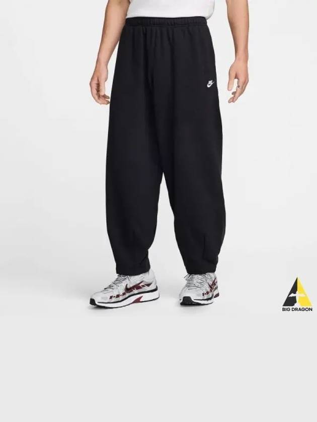 Club Fleece Oversized French Terry Track Pants Black - NIKE - BALAAN 2