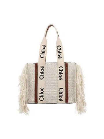 Shoulder Bag Woody Tote Beige - CHLOE - BALAAN 1