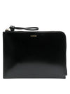 Envelope Calf Leather Pouch Bag Black - JIL SANDER - BALAAN 2