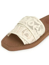 Women's Lace Strap Woody Slippers Ivory Brown - CHLOE - BALAAN 5