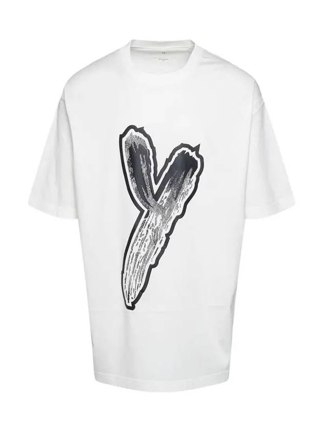 Graphic Logo Cotton Short Sleeve T-Shirt White - Y-3 - BALAAN 2