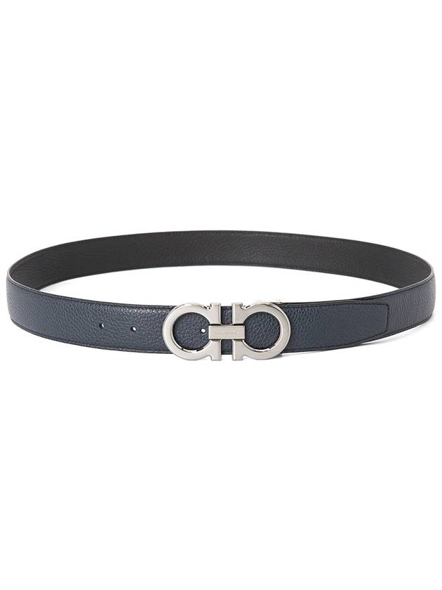 Reversible Adjustable Gancini Belt Black - SALVATORE FERRAGAMO - BALAAN 4