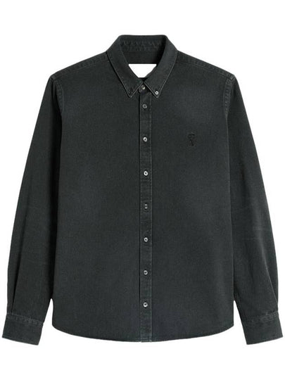 De Coeur Button Down Long Sleeve Shirt Black - AMI - BALAAN 2