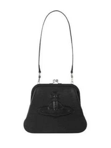 ORB Leather Shoulder Bag Black - VIVIENNE WESTWOOD - BALAAN 1