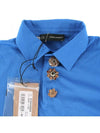 Gem Button Polo Shirt Blue - DSQUARED2 - BALAAN 6