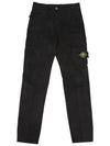 Supima Cotton Twill Stretch TC Straight Pants Black - STONE ISLAND - BALAAN 2