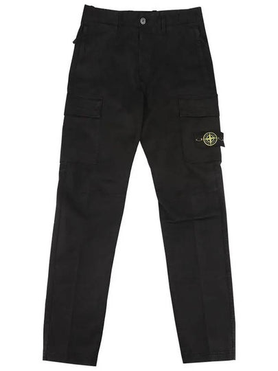 Supima Cotton Twill Stretch TC Straight Pants Black - STONE ISLAND - BALAAN 2