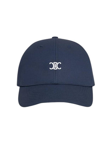 Triomphe logo cotton ball cap navy - CELINE - BALAAN 1