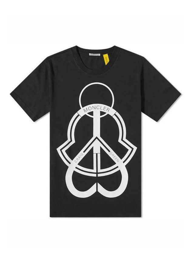 Genius Logo Printing Short Sleeve T-Shirt Black - MONCLER - BALAAN 1