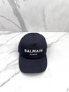 Women's Paris Logo Cotton Ball Cap Black CF1XA015 CB24EAB - BALMAIN - BALAAN 3