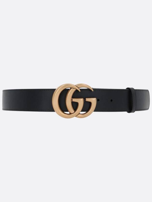 GG Marmont Buckle Leather Belt Black - GUCCI - BALAAN 2