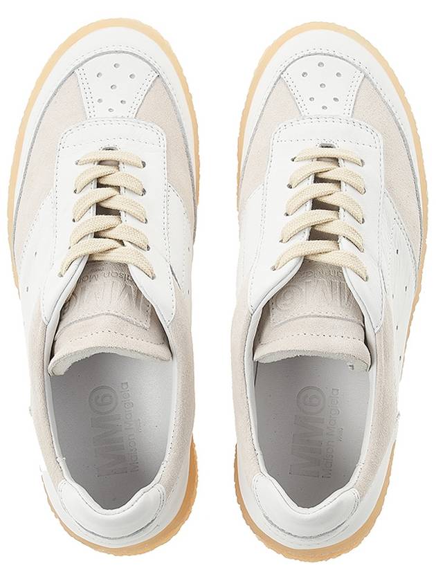 MM6 Replica Leather Low Top Sneakers White Beige - MAISON MARGIELA - BALAAN.