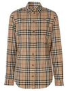 Button Down Collar Vintage Check Stretch Cotton Long Sleeve Shirt Beige - BURBERRY - BALAAN 2