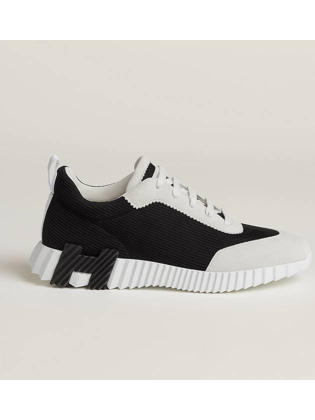 Bouncing Sneakers Mesh Suede Goatskin & Noir Blanc - HERMES - BALAAN 6