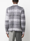 Funmix Tartan Mohair 4 Bar V-neck Cardigan Grey - THOM BROWNE - BALAAN 5