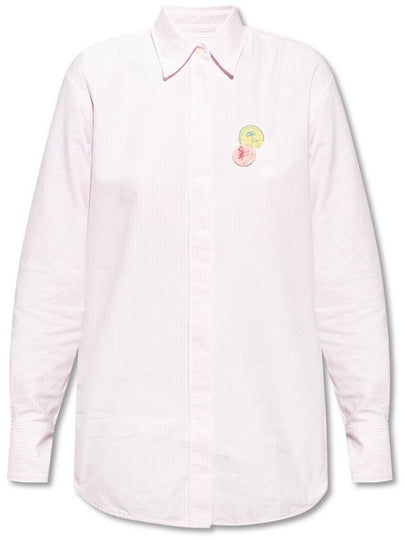 Striped Pin Oversized Journey Collection Shirt Pink - GOLDEN GOOSE - BALAAN 2