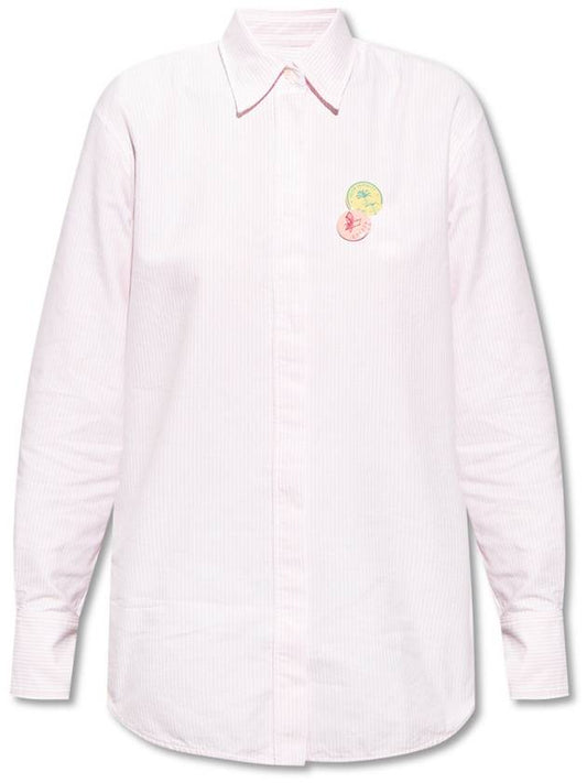 Women's Striped Pin Oversized Journey Collection Shirt Pink - GOLDEN GOOSE - BALAAN 2