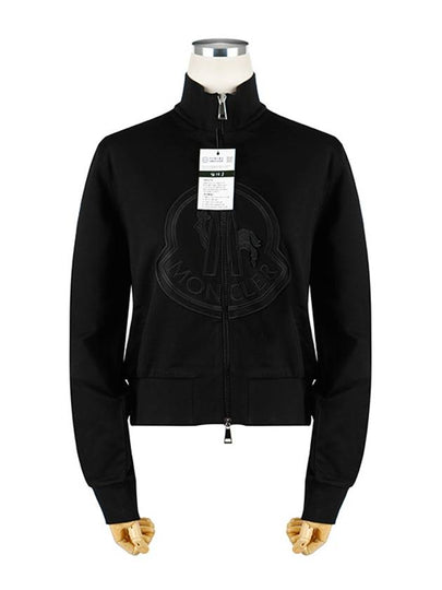 Embroidered Logo Maglia Zip-Up Jacket Black - MONCLER - BALAAN 2