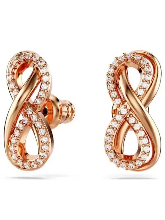 Hyperbola Infinity Stud Earrings Rose Gold - SWAROVSKI - BALAAN 3